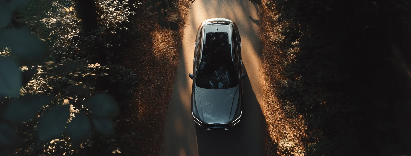 overhead shot of suv